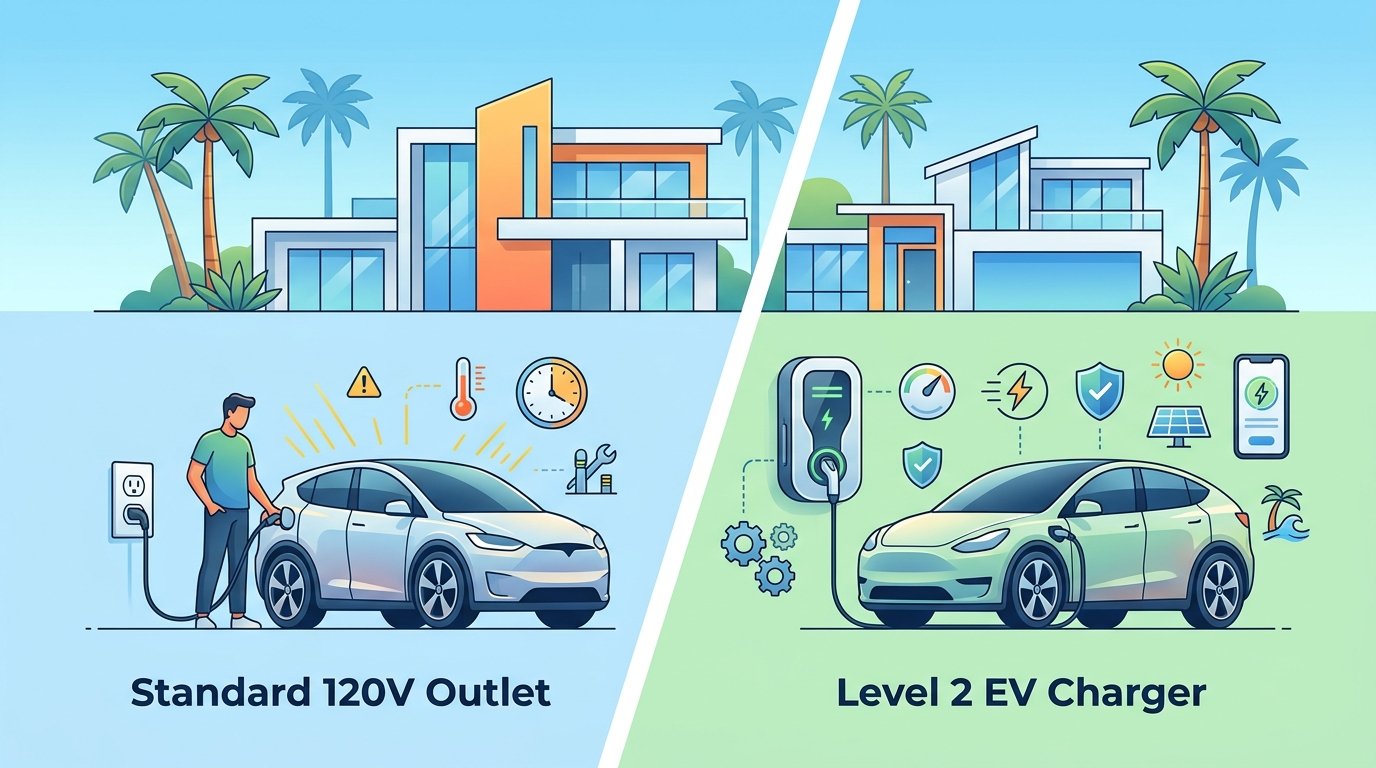Level 2 EV Charger vs. Standard Outlet